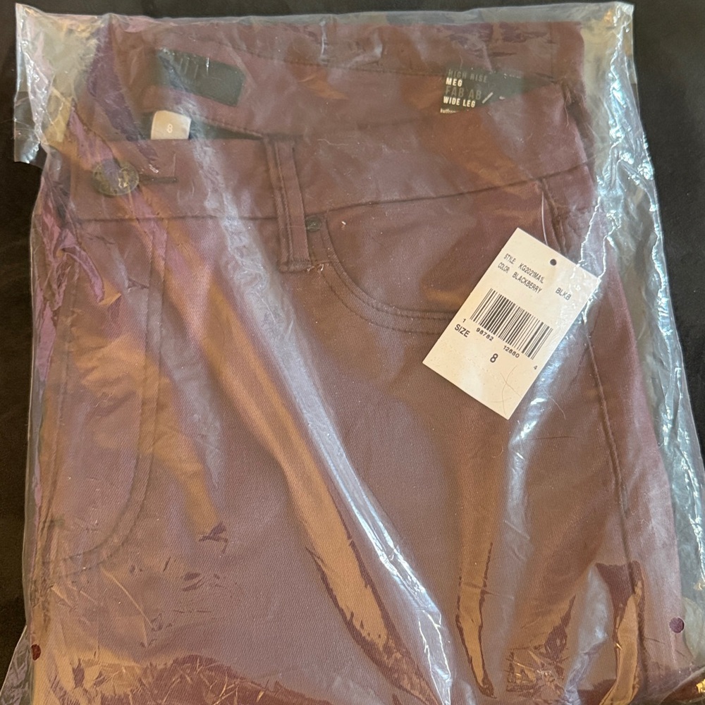 Kut from the Kloth Wide Leg Jeans in Burgundy - Picture 2 of 2